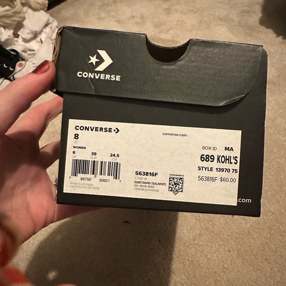 Converse All Star Blue and White Patterned Sneakers - Picture 5 of 5